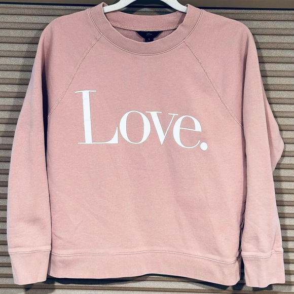 J. Crew Sweaters - J. Crew Pink Love Crew Neck Sweatshirt Women’s Sz S